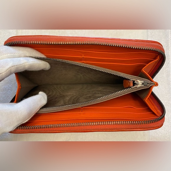 Bottega Veneta Authentic Vintage Orange and Brown Woven Wallet - Picture 7 of 16